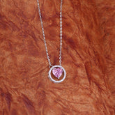 Minimalist Pink Heart Pendant With Chain
